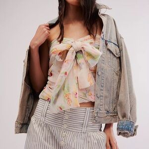 NWT For Love And Lemons floral corset top XS